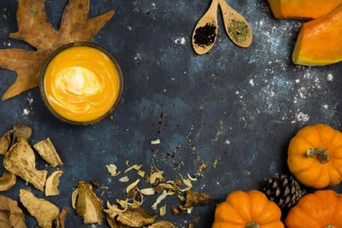 Pumpkin soup background Foto stock