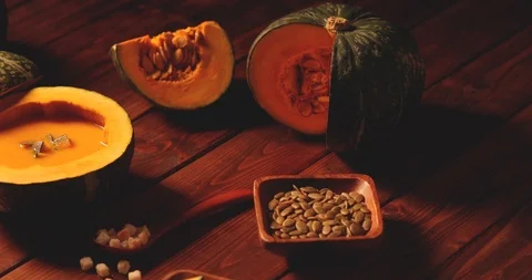 Pumpkin soup Stock Footage 87315357
