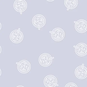 Pumpkin soup line seamless pattern 스톡 일러스트