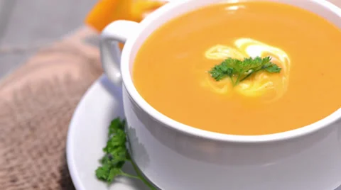 Pumpkin soup (loopable) Stock Footage 32232215