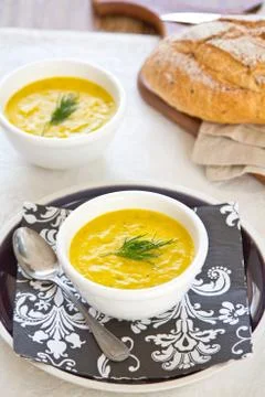 Pumpkin soup Stock Photos