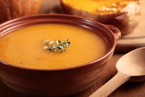 Pumpkin soup Stock Photos