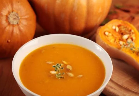 Pumpkin soup Stock Photos