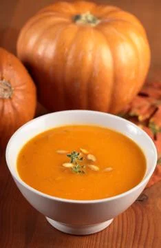 Pumpkin soup Stock Photos