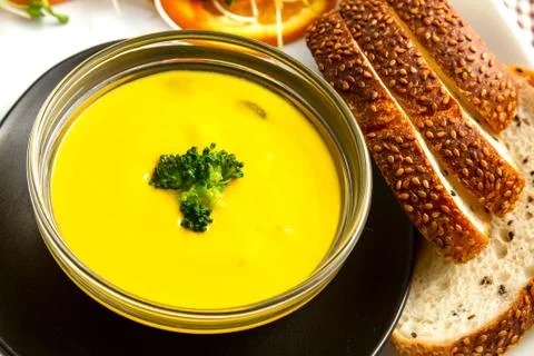 Pumpkin soup Stock Photos