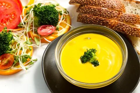 Pumpkin soup Stock Photos