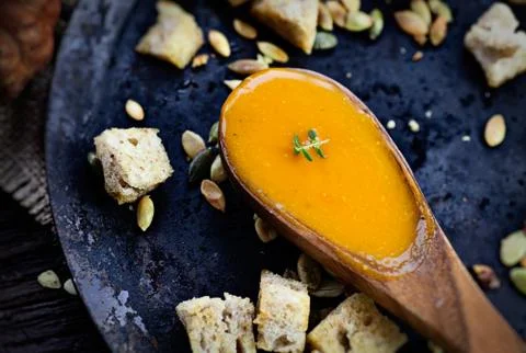 Pumpkin soup Stock Photos