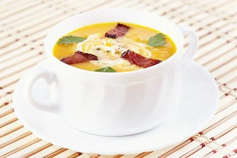 Pumpkin soup Stock Photos