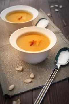 Pumpkin soup Stock Photos