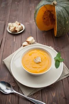Pumpkin soup Stock Photos