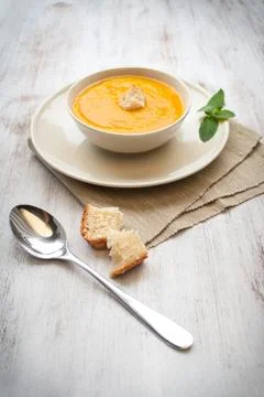 Pumpkin soup Stock Photos