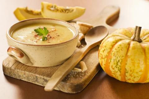 Pumpkin soup Stock Photos