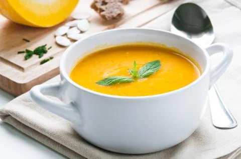 Pumpkin soup Stock Photos