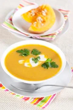 Pumpkin soup Stock Photos