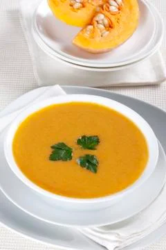 Pumpkin soup Stock Photos