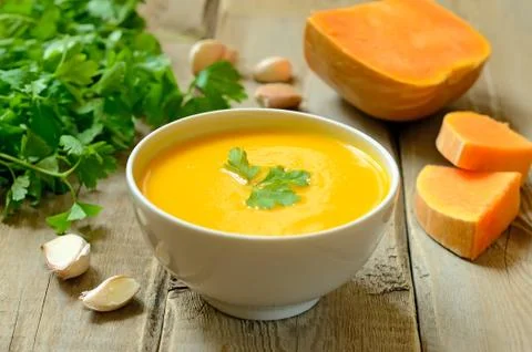 Pumpkin soup Stock Photos
