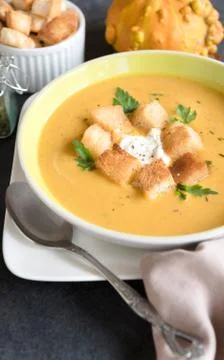 Pumpkin soup Stock Photos
