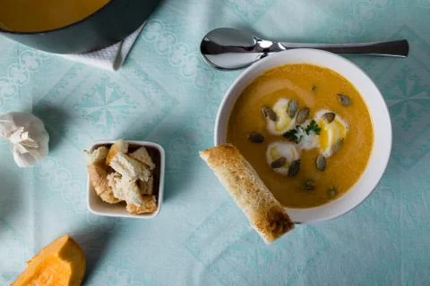 Pumpkin soup Stock Photos