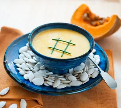 Pumpkin soup Stock Photos