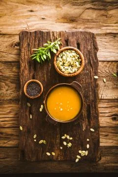 Pumpkin soup Stock Photos