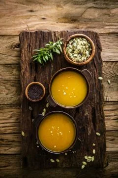 Pumpkin soup Stock Photos