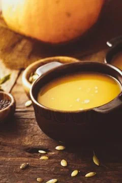 Pumpkin soup Stock Photos