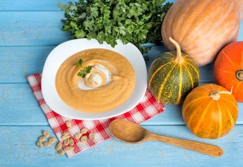 Pumpkin soup Stock Photos