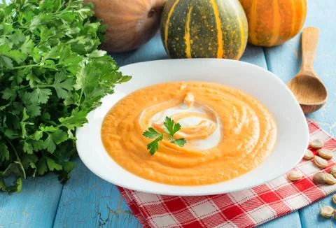 Pumpkin soup Stock Photos