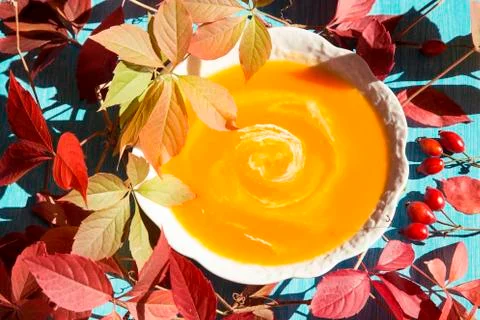 Pumpkin soup Stock Photos