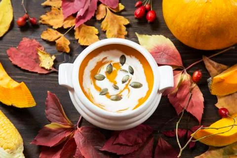 Pumpkin soup Stock Photos