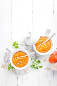 Pumpkin soup Stock Photos