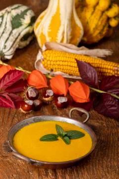 Pumpkin soup Stock Photos