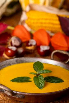 Pumpkin soup Stock Photos