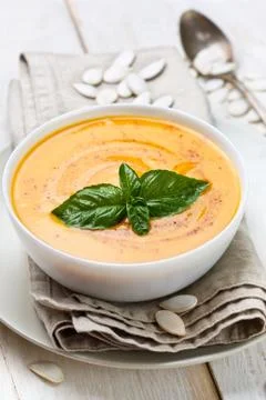 Pumpkin soup - puree Stock Photos