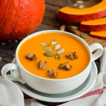 Pumpkin soup puree Stock Photos