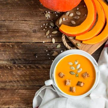 Pumpkin soup puree Stock Photos