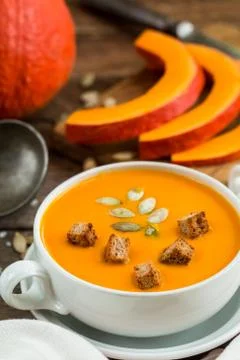 Pumpkin soup puree Stock Photos