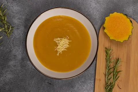 Pumpkin Soup, typical of Peru, also called as: Zapallo Loche or Lambayeque. Stock Photos