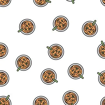 Pumpkin soup vector seamless pattern Stock Illustration