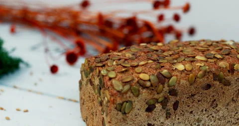 Pumpkin sourdough bread dolly Stock Footage 234824412