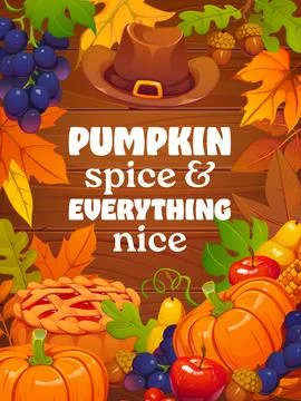 Pumpkin spice everything nice, Thanksgiving quote Stock Illustration