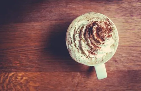 Pumpkin Spice Latte In A Cafe Stock Photos