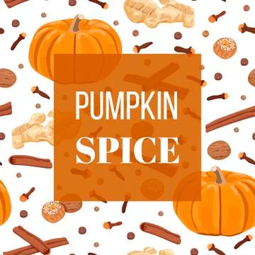 Pumpkin spice. seamless pattern vector set Stock Illustration