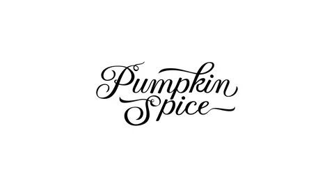 Pumpkin spice text animation in black and white Stock Footage 344146189
