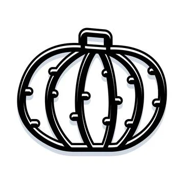 Pumpkin squash outline doodle icon black white Stock Illustration