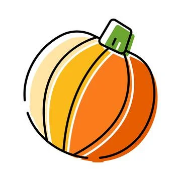 Pumpkin squash vegetable icon for autumn harvest concept Stock Illustration