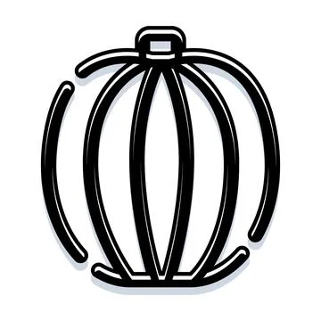 Pumpkin squash vegetable icon graphic black outline Stock Illustration
