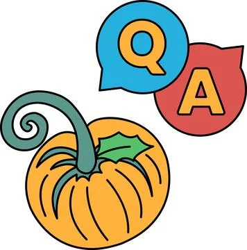 A pumpkin with a stem and a question mark on it Stock Illustration