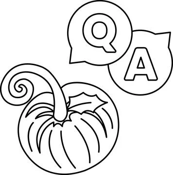 A pumpkin with a stem and a question mark on it Stock Illustration