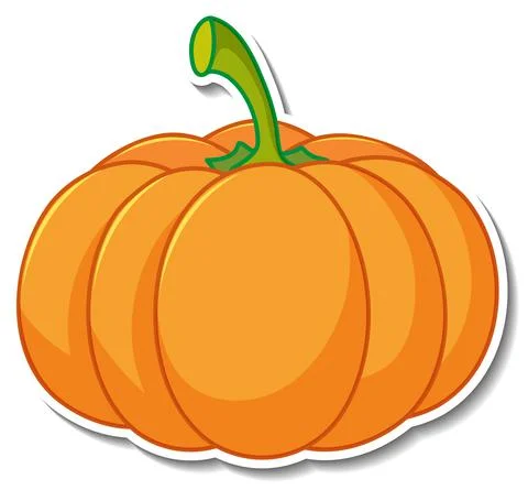 Pumpkin sticker on white background Stock Illustration